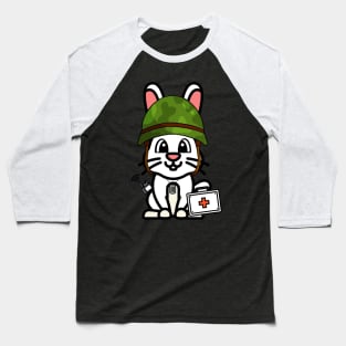 Funny white rabbit is a first aider Baseball T-Shirt